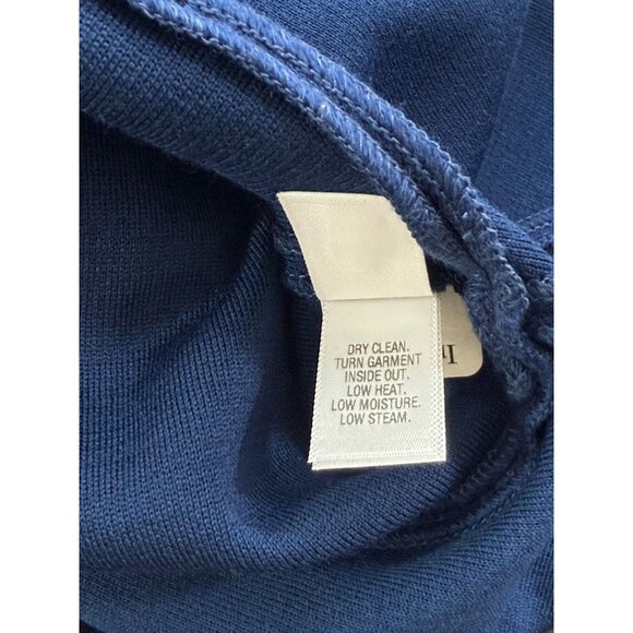 St. John Navy Blue Pencil Skirt Ruffle Hem Wool Blend Knee Length Classic Size 0 - Picture 9 of 12